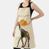 Persoonlijke Keukennaam Giraffe Boho Moeder Cadeau Schort (Insitu)