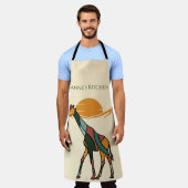 Persoonlijke Keukennaam Giraffe Boho Moeder Cadeau Schort (Gedragen)