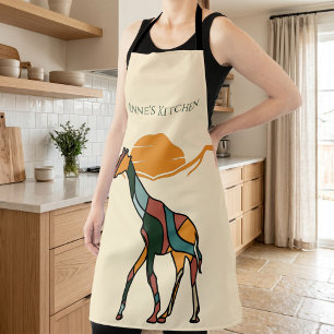 Persoonlijke Keukennaam Giraffe Boho Moeder Cadeau Schort