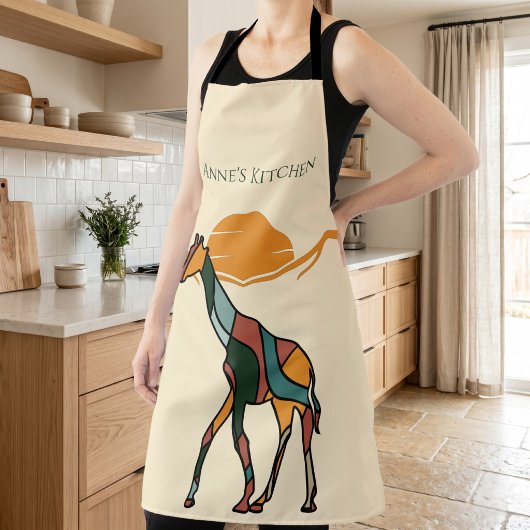 Persoonlijke Keukennaam Giraffe Boho Moeder Cadeau Schort