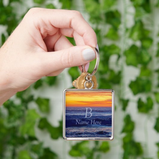 Persoonlijke keychains die de Zonneset van het str Sleutelhanger (Hand)