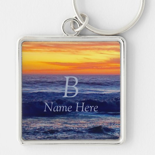 Persoonlijke keychains die de Zonneset van het str Sleutelhanger (Voorkant)