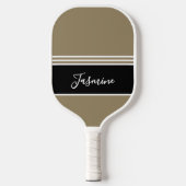 Persoonlijke Khaki Aardse Neutrale Aangepaste Naam Pickleball Paddle (Voorkant)