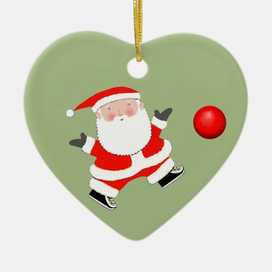 Persoonlijke Kickball Kerst Keramisch Ornament (Voorkant)
