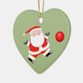 Persoonlijke Kickball Kerst Keramisch Ornament (Links)