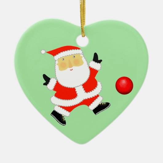 Persoonlijke Kickball Kerst Keramisch Ornament (Voorkant)