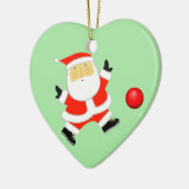 Persoonlijke Kickball Kerst Keramisch Ornament (Links)