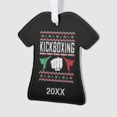 Persoonlijke kickboxing Ugly KerstSweater Ornament (voorkant)