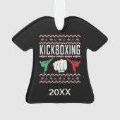 Persoonlijke kickboxing Ugly KerstSweater Ornament (achterkant)