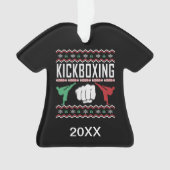 Persoonlijke kickboxing Ugly KerstSweater Ornament (voorkant)