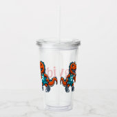 Persoonlijke Kids T-Rex Basketbal Acryl Drinkbeker (Rechts)
