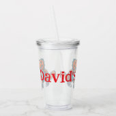 Persoonlijke Kids T-Rex Basketbal Acryl Drinkbeker (Links)