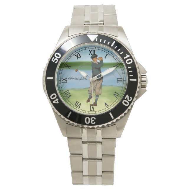 Persoonlijke  kijk Golfer Golf Horloge (Voorkant)