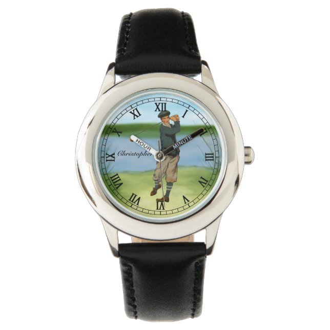Persoonlijke  kijk Golfer Golf Horloge (Voorkant)