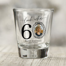 Persoonlijke 'Kijk wie 60 is' foto verjaardagsglas