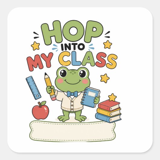 Persoonlijke Kikker Leraren Klas Sticker (Voorkant)