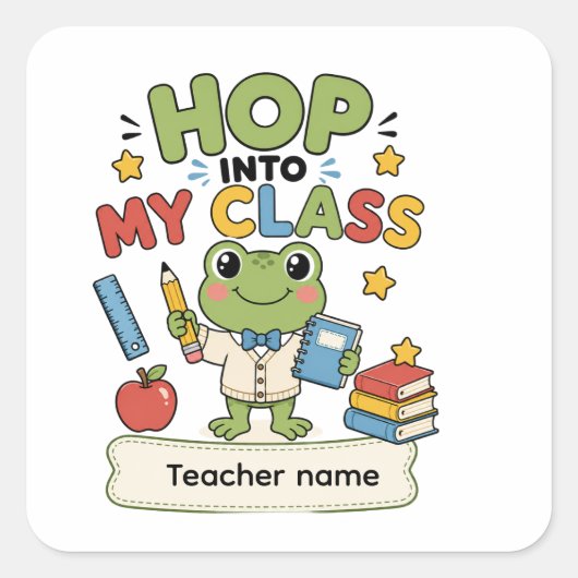 Persoonlijke Kikker Leraren Klas Sticker (Voorkant)