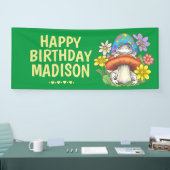 Persoonlijke kikker verjaardag voor meisjes spandoek (Beurs)