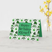 Persoonlijke kikker wenskaart kaart (Gele Bloem)