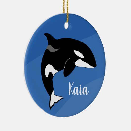 Persoonlijke killer Whale Orca Keramisch Ornament (Rechts)