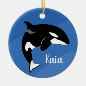 Persoonlijke killer Whale Orca Keramisch Ornament (Voorkant)