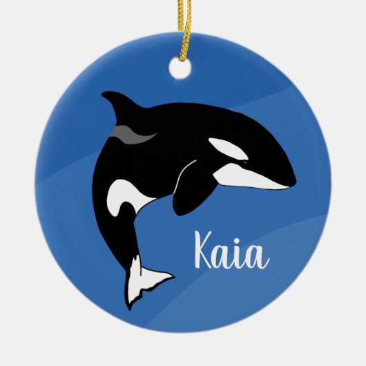 Persoonlijke killer Whale Orca Keramisch Ornament (Voorkant)