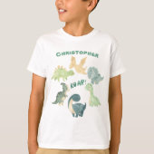 Persoonlijke Kind Dinosaur T-shirt (Voorkant)