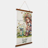 Persoonlijke 'Kind van God' madeliefje meisje Hangend Wandkleed (Gebogen)