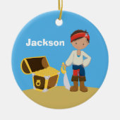 Persoonlijke Kinder Blauwe Boys Naam Kerstmis Keramisch Ornament (Voorkant)