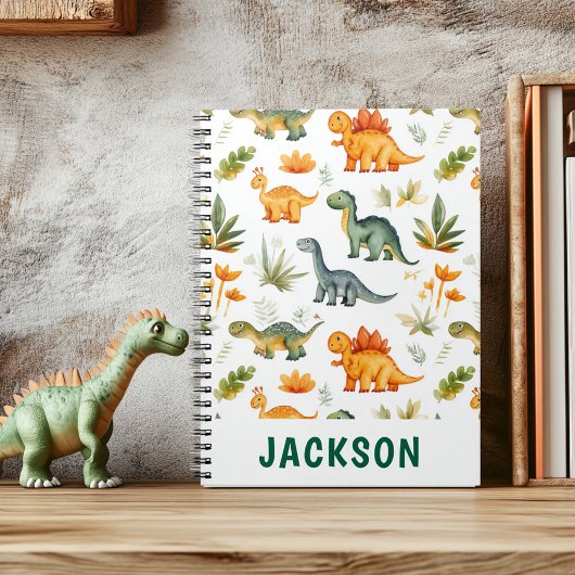 Persoonlijke kinder Cute Dinosaur Notitieboek