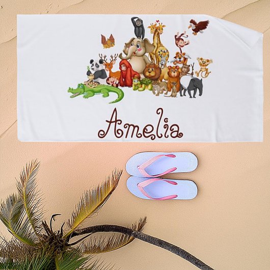 Persoonlijke kinder dieren  strandlaken