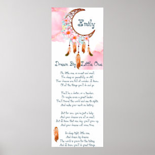 Persoonlijke kinder droomvanger gedicht poster