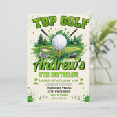 Persoonlijke kinder golf verjaardag kaart (Staand voorkant)