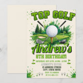 Persoonlijke kinder golf verjaardag kaart (Voorkant / Achterkant)
