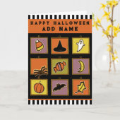 Persoonlijke kinder Halloween kaart (Gele Bloem)