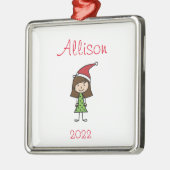 Persoonlijke Kinder kerstfeestdag Metalen Ornament (Links)