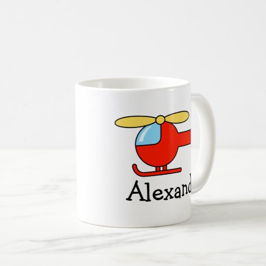 Persoonlijke kinder mok | speelgoed en helikopters (Voorkant rechts)
