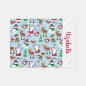 Persoonlijke Kinder naam Kerstmis Fleece Deken (Voorkant (Horizontaal))