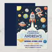 Persoonlijke Kinder Outer Rocket Ship Astronaut ve Kaart (Voorkant / Achterkant)