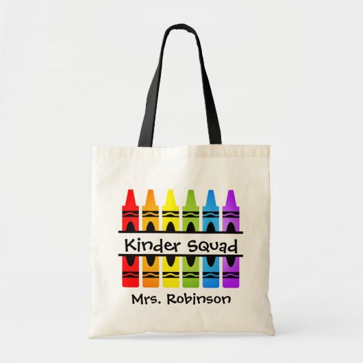 Persoonlijke Kinder Squad Crayon Canvas tas leraar (Voorkant)