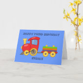 Persoonlijke kinder treinkaart voor verjaardag kaart (Gele Bloem)