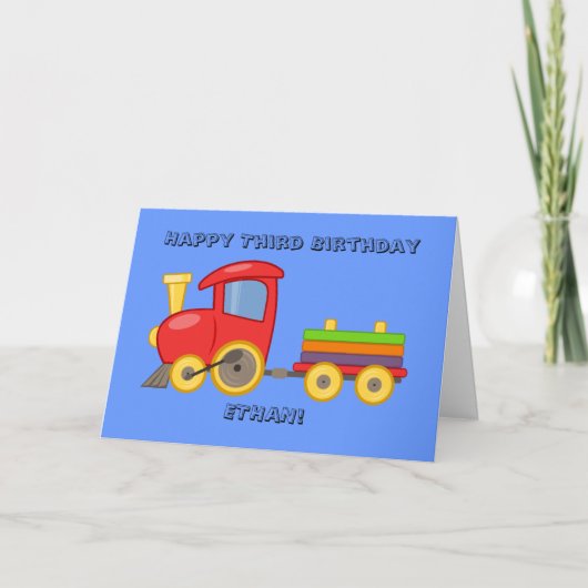 Persoonlijke kinder treinkaart voor verjaardag kaart (Voorkant)