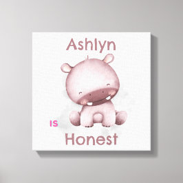 Persoonlijke kinderaffirmatie | Eerlijke grijze ni Canvas Afdruk