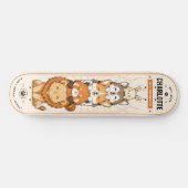 Persoonlijke Kinderanime Moppige Dieren Skateboard (Horizontaal)