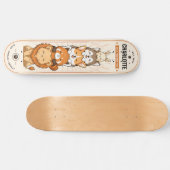Persoonlijke Kinderanime Moppige Dieren Skateboard (Horizontaal)