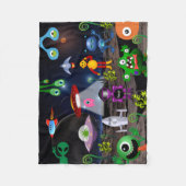 Persoonlijke kinderastronaut & raketten fleece deken (Voorkant)