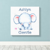 Persoonlijke kinderbevestigingsdecoratie | Blauwe  Canvas Afdruk (Insitu (Houten vloer))