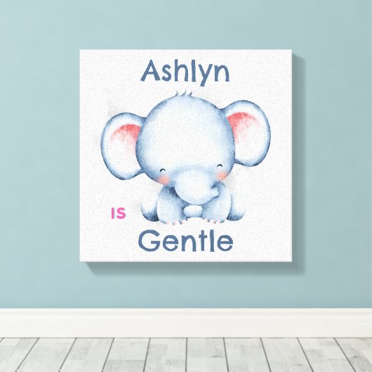 Persoonlijke kinderbevestigingsdecoratie | Blauwe  Canvas Afdruk (Insitu (Houten vloer))