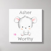 Persoonlijke kinderbevestigingsdecoratie | Grijze  Canvas Afdruk (Voorkant)