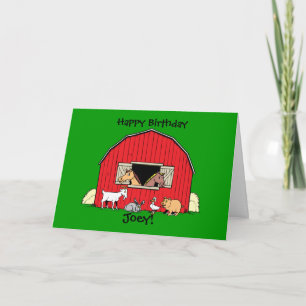 Persoonlijke kinderboerderijdieren verjaardagskaar kaart